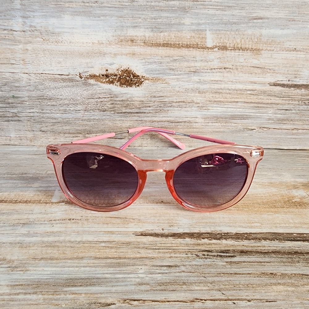 Betsey Johnson Betseyville Pink Round Sunglasses Gradient Purple Lens Retro
